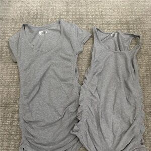 Athleta Gray and Black Short Sleeve Tees and Tank Set